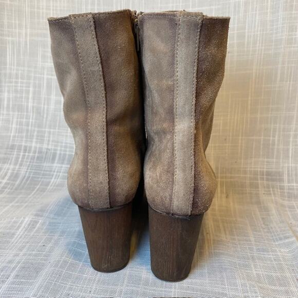 Eric Michael Brown Suede Lace Up Zip Platform Heel Boots Booties Womens 7.5 - Picture 5 of 9